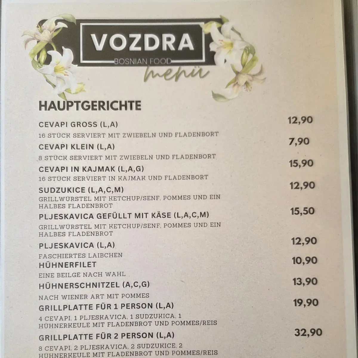 Speisekarte photo 1