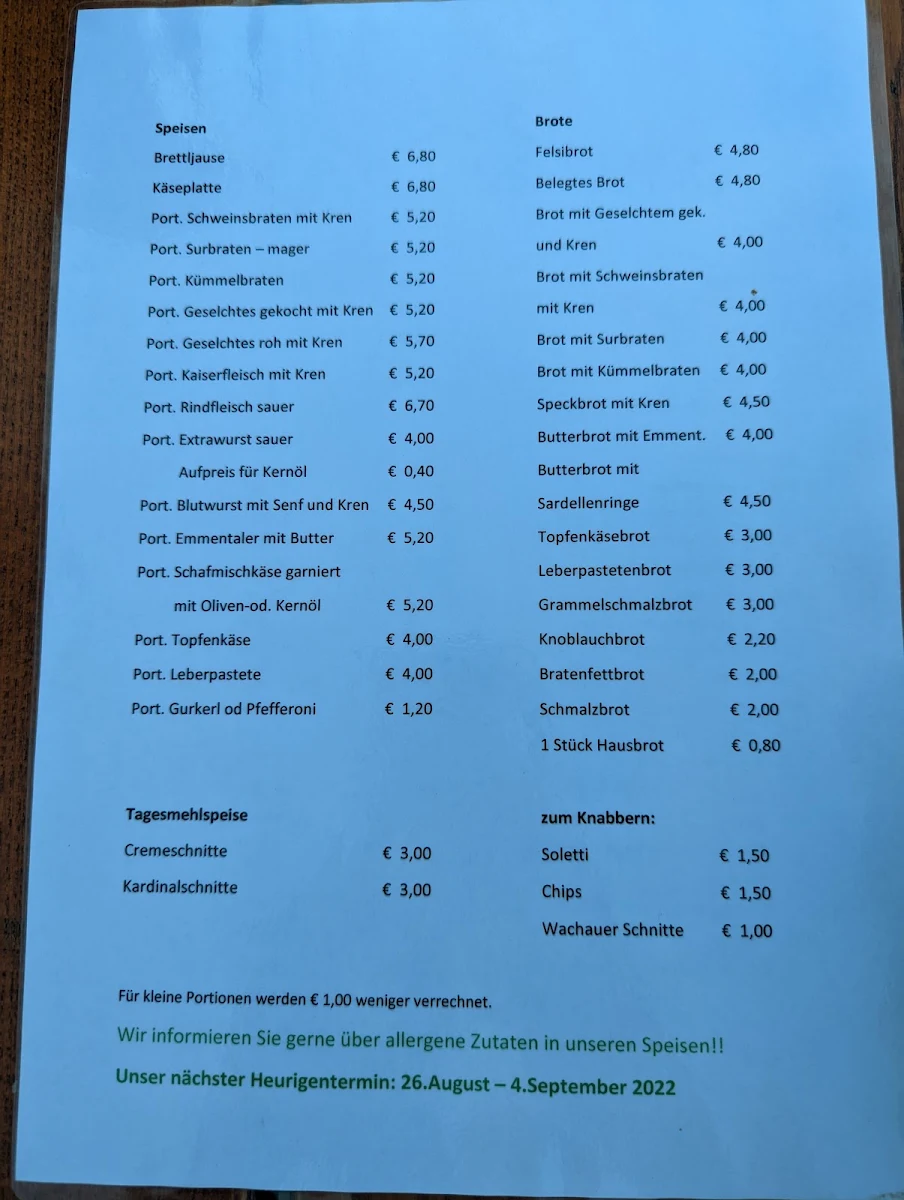 Speisekarte photo 1
