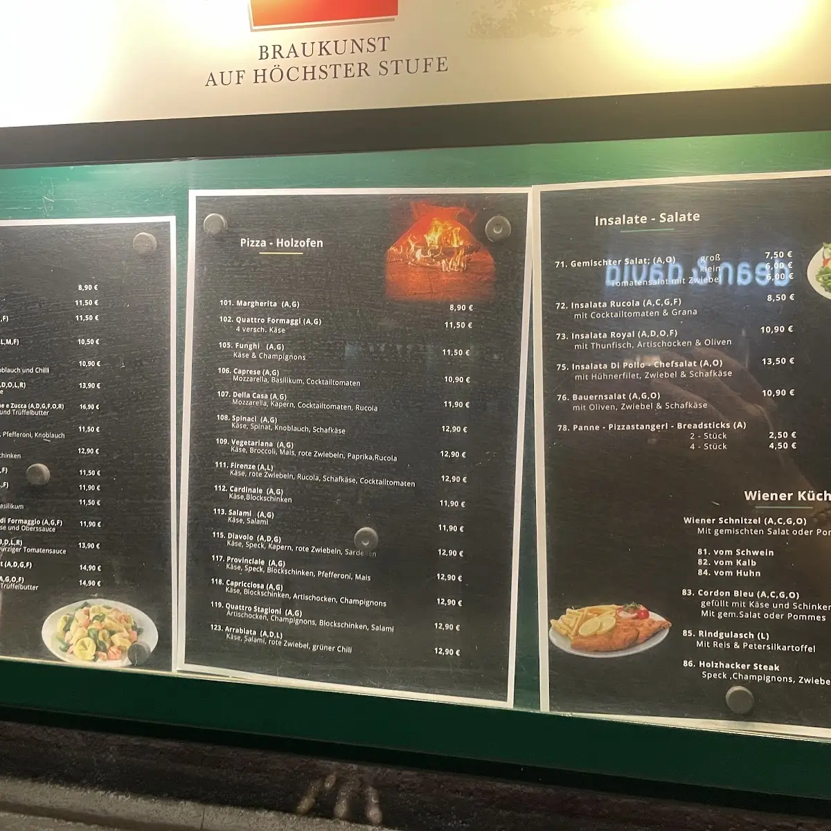 Speisekarte, Pizzeria La Gondola