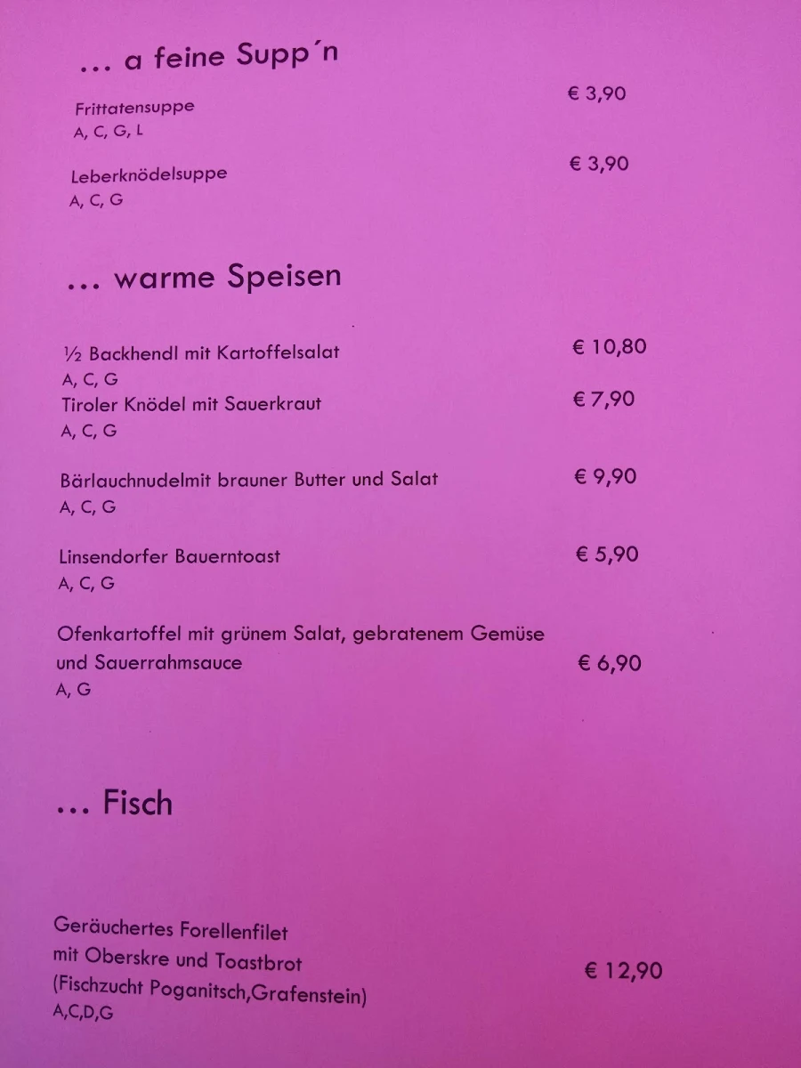 Speisekarte photo 2
