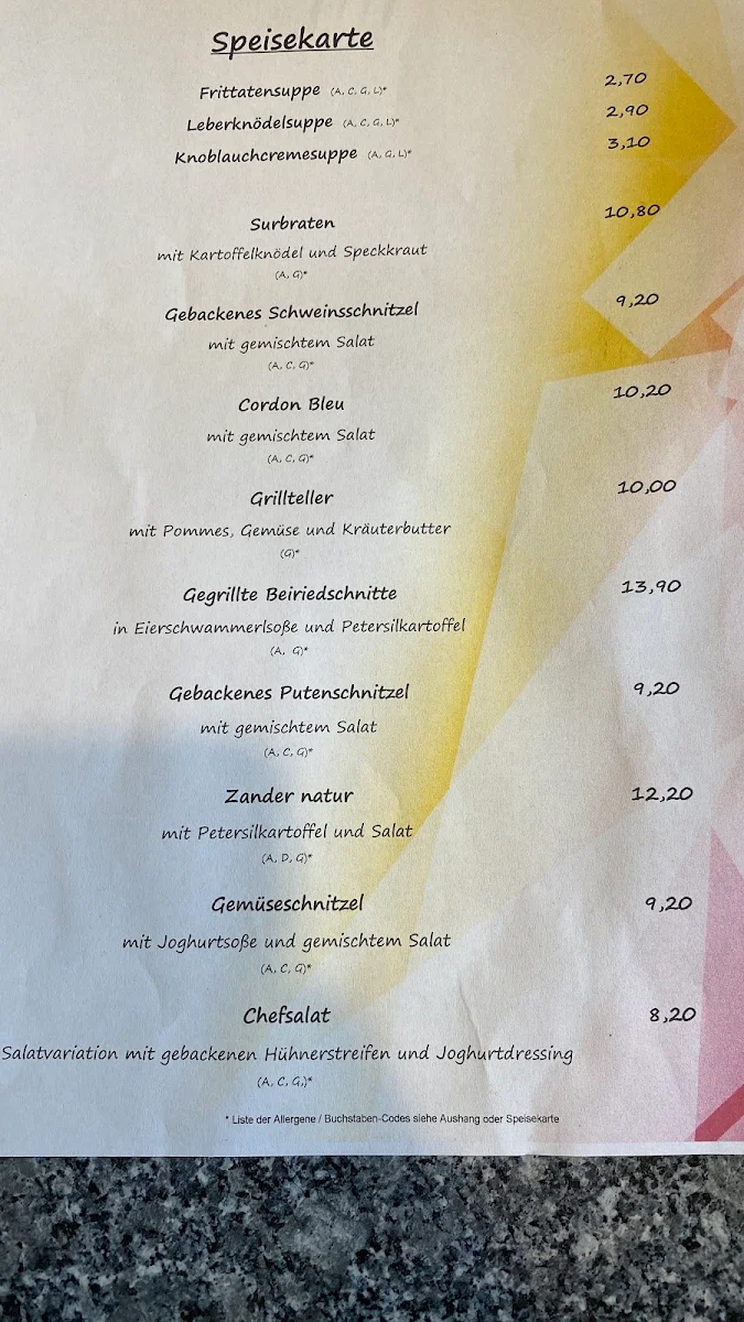 Speisekarte photo 1