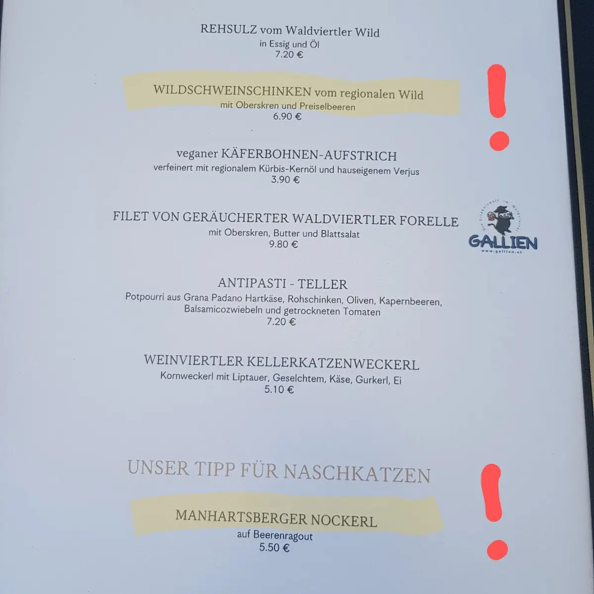 Speisekarte photo 2