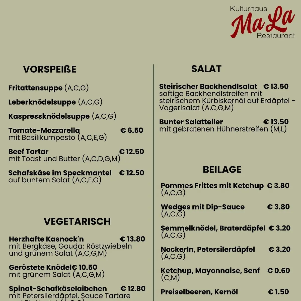 Speisekarte photo 3