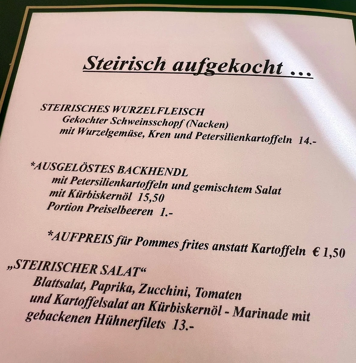 Speisekarte photo 3