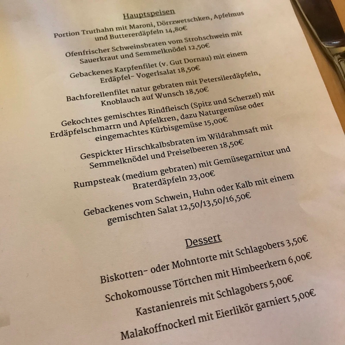 Speisekarte photo 2