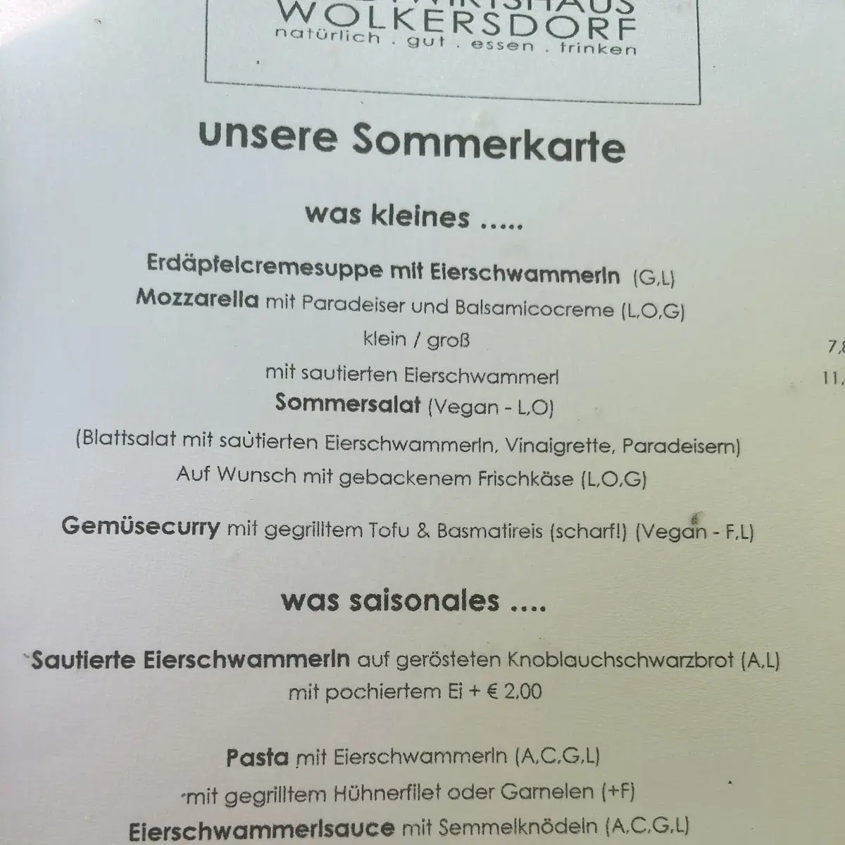 Speisekarte photo 2