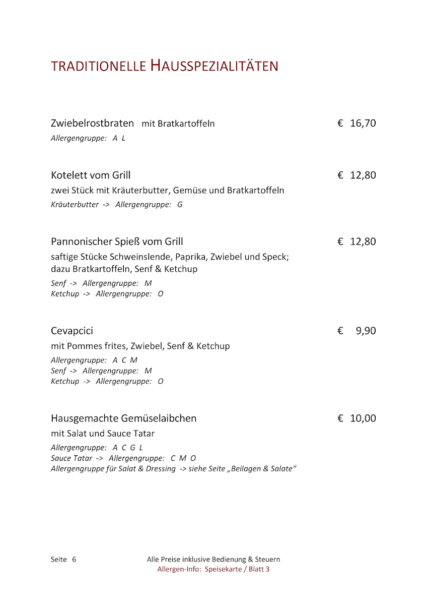 Speisekarte photo 2