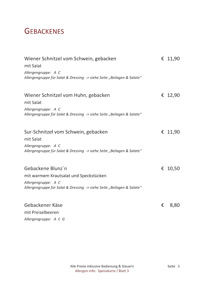 Speisekarte photo 3