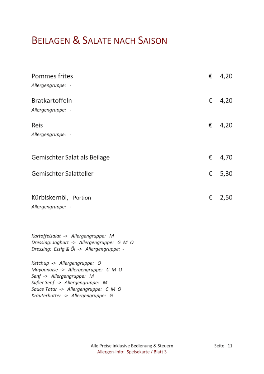 Speisekarte photo 4