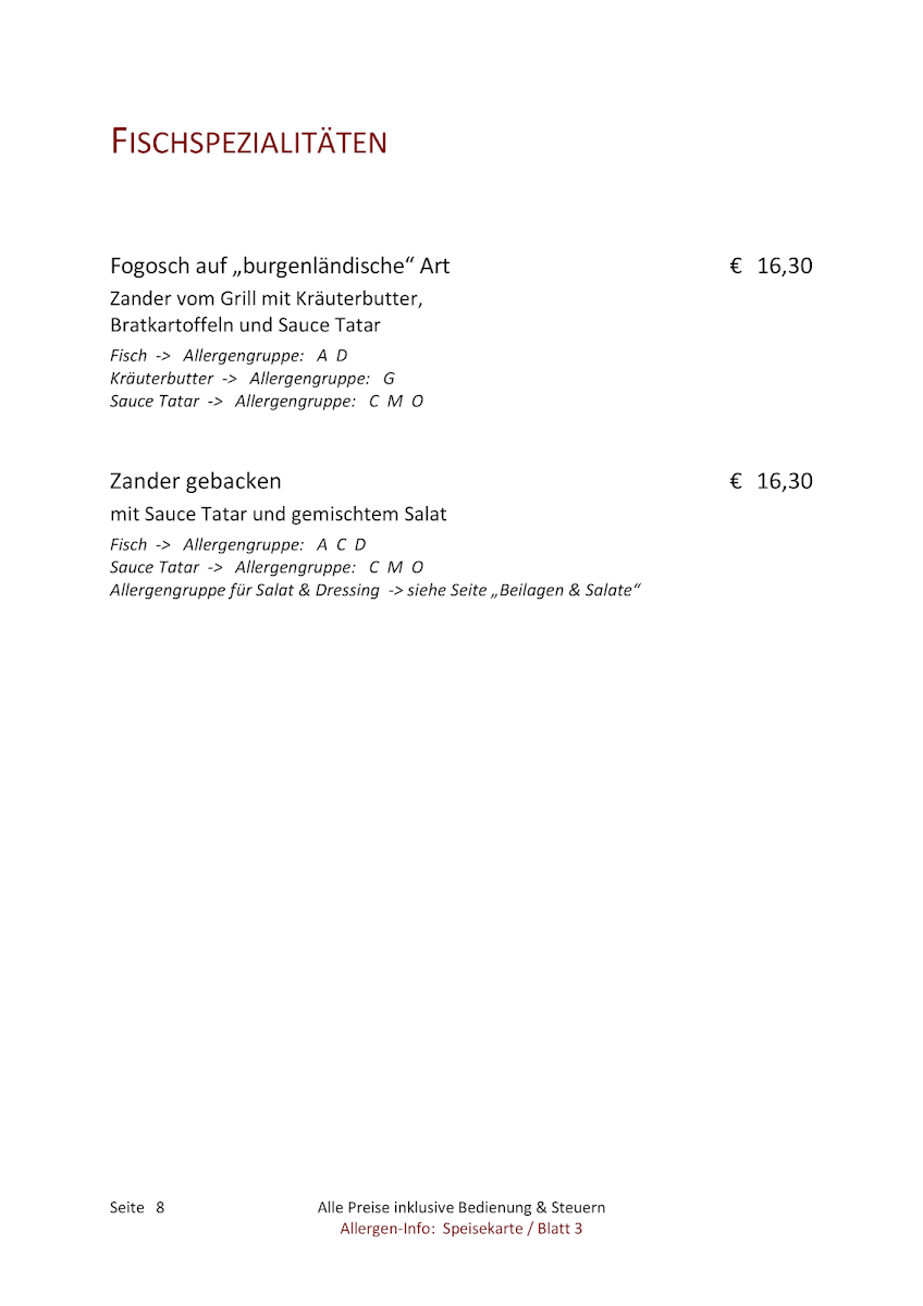 Speisekarte photo 9