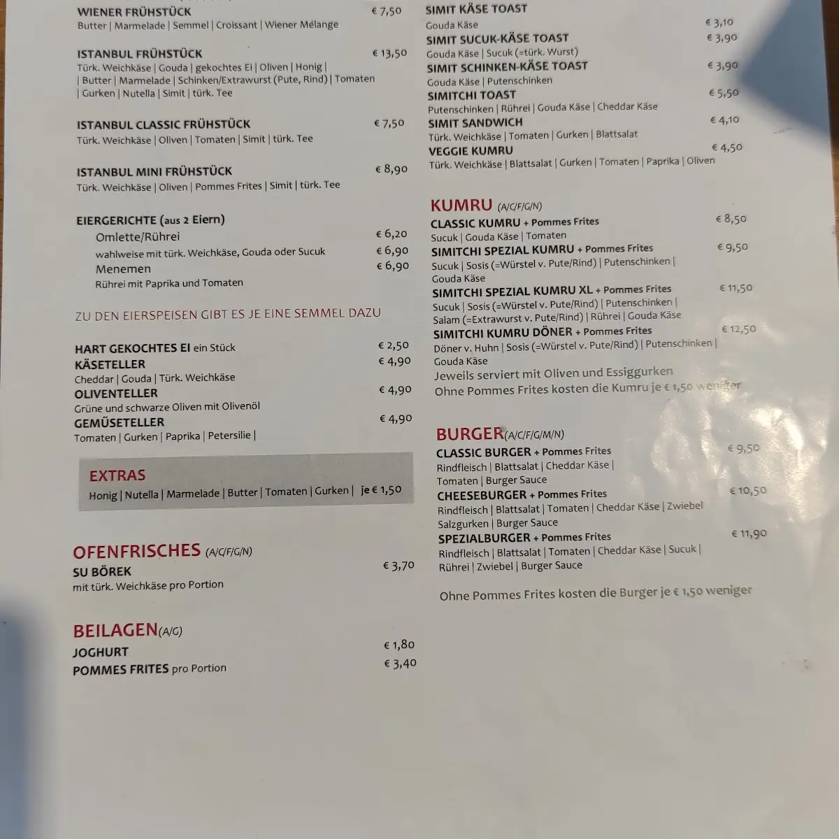 Speisekarte photo 1