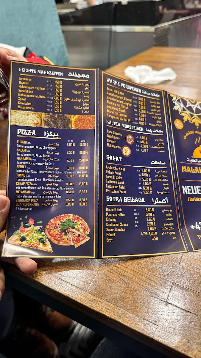Speisekarte, MALAK AL-AQSA