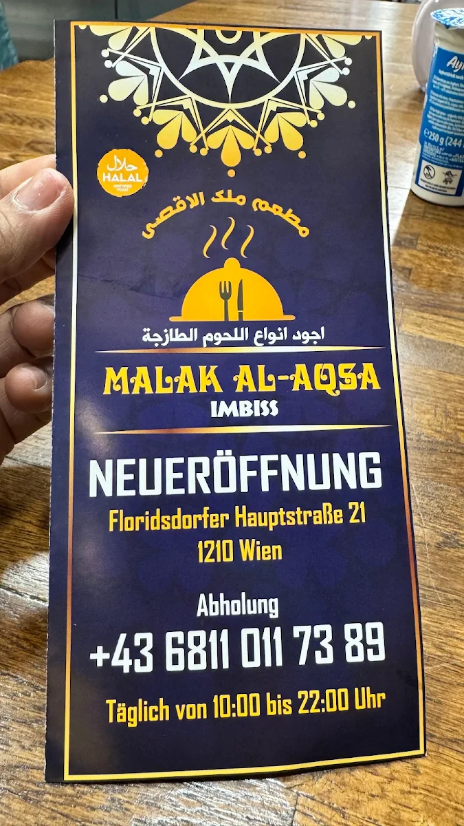 Speisekarte, MALAK AL-AQSA