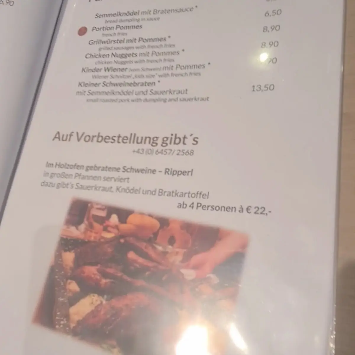 Speisekarte photo 2