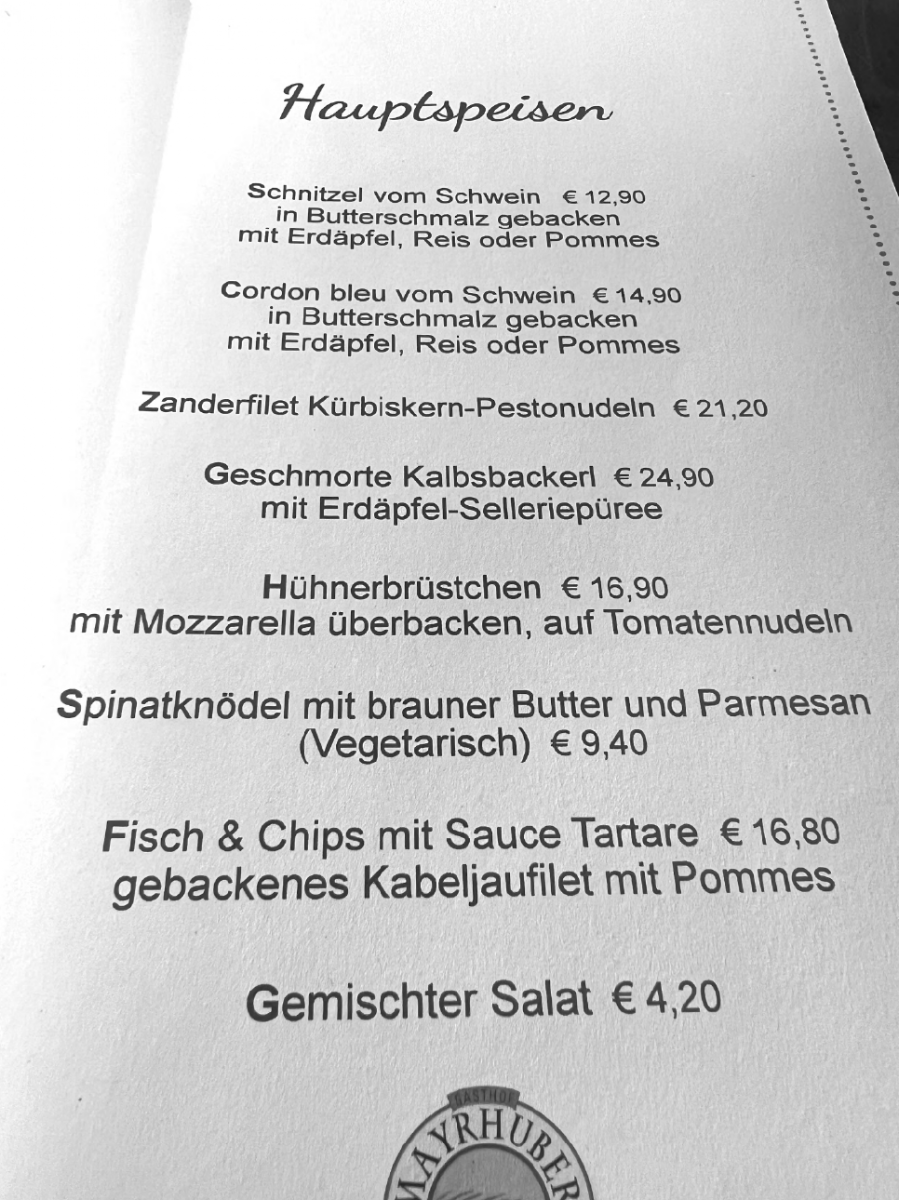 Speisekarte photo 1