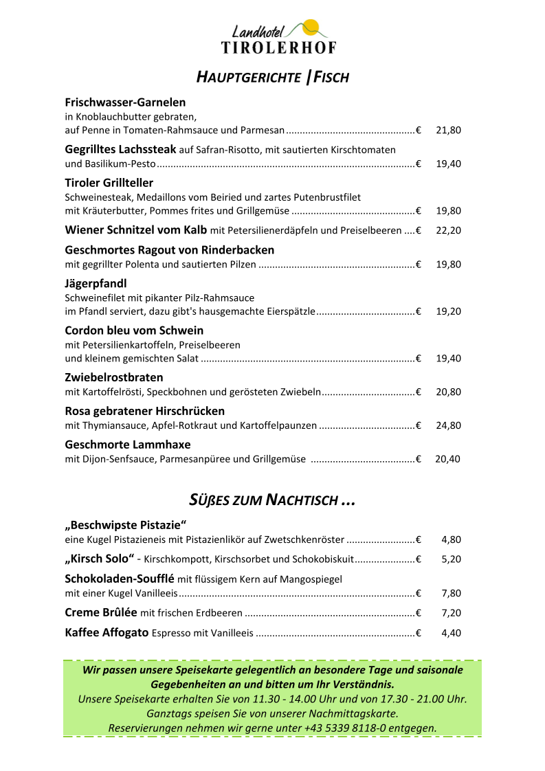 Speisekarte photo 1
