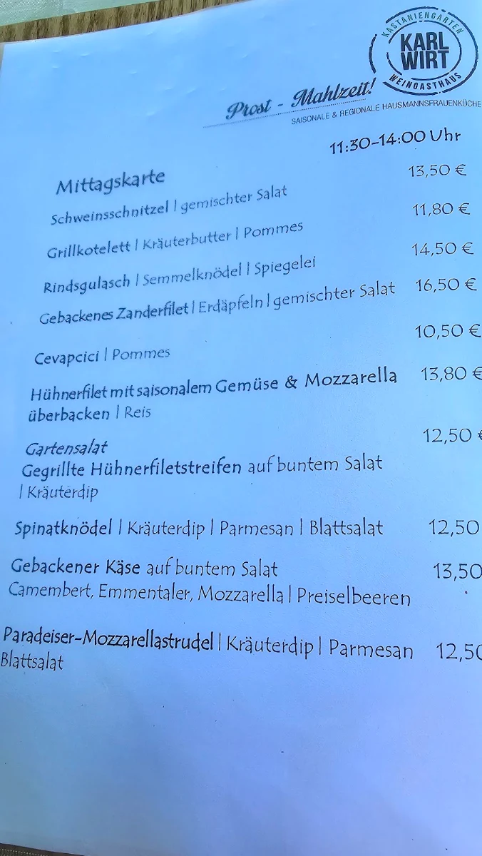 Speisekarte photo 1