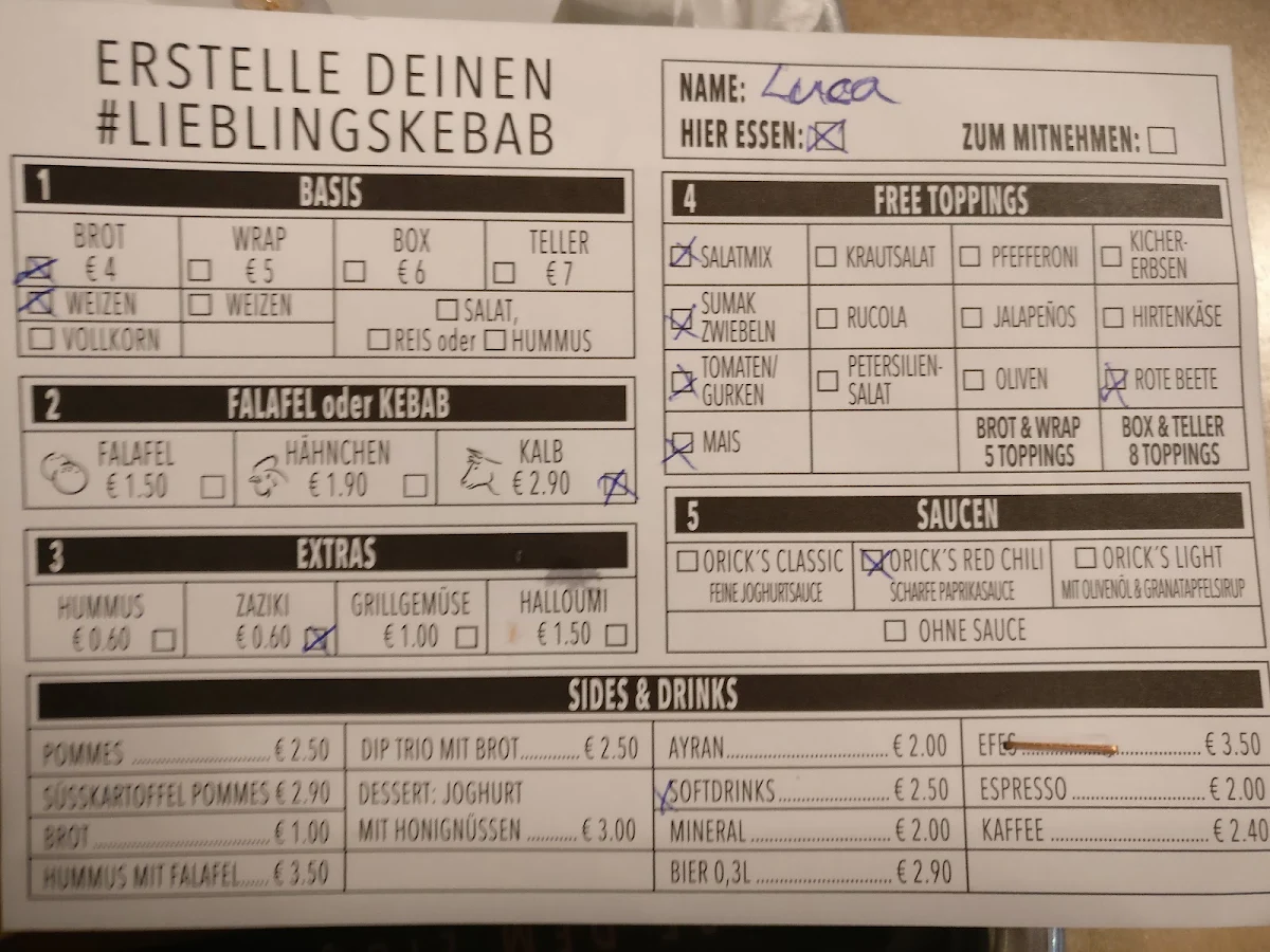 Speisekarte photo 2