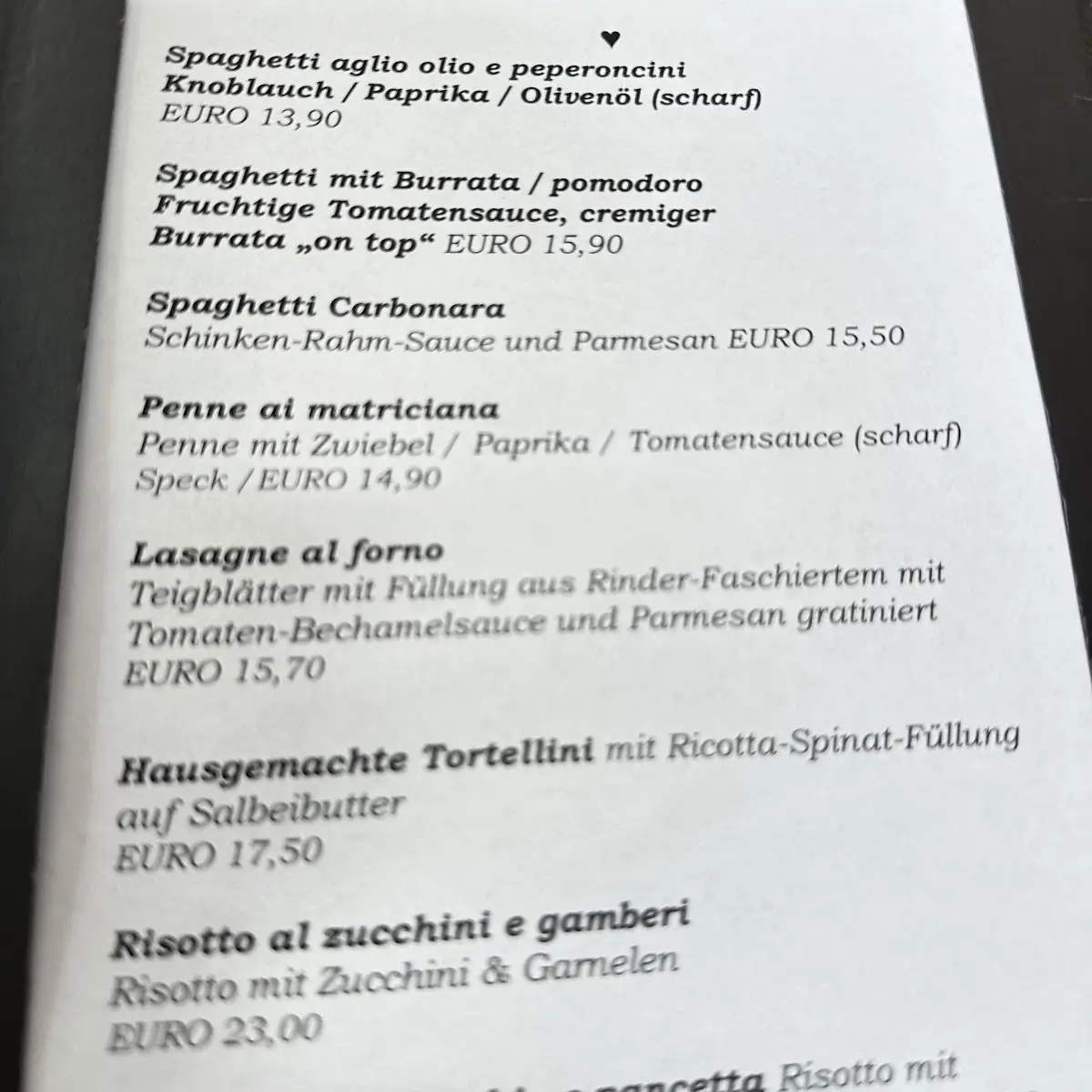 Speisekarte photo 2