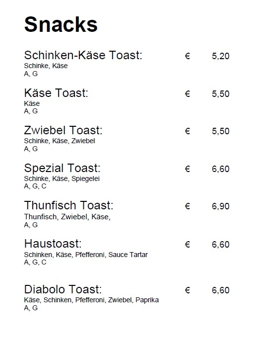 Speisekarte photo 3