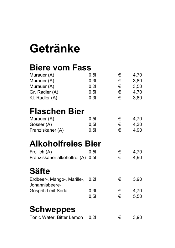 Speisekarte photo 4