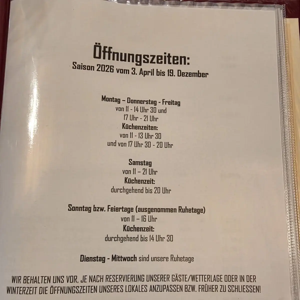 Speisekarte photo 1