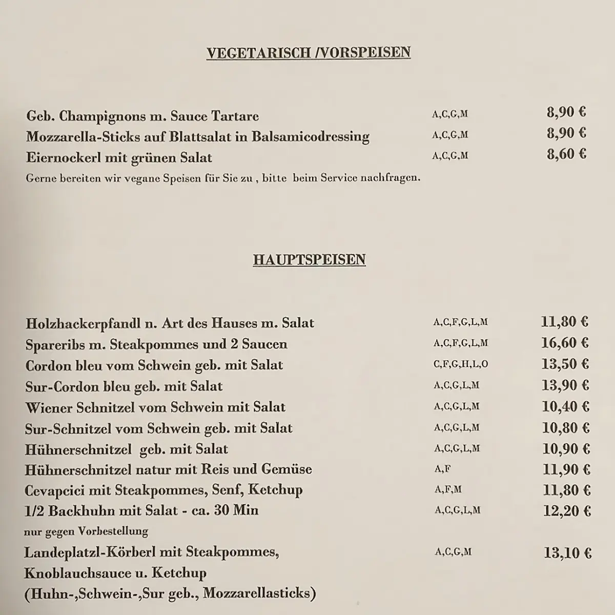 Speisekarte photo 2