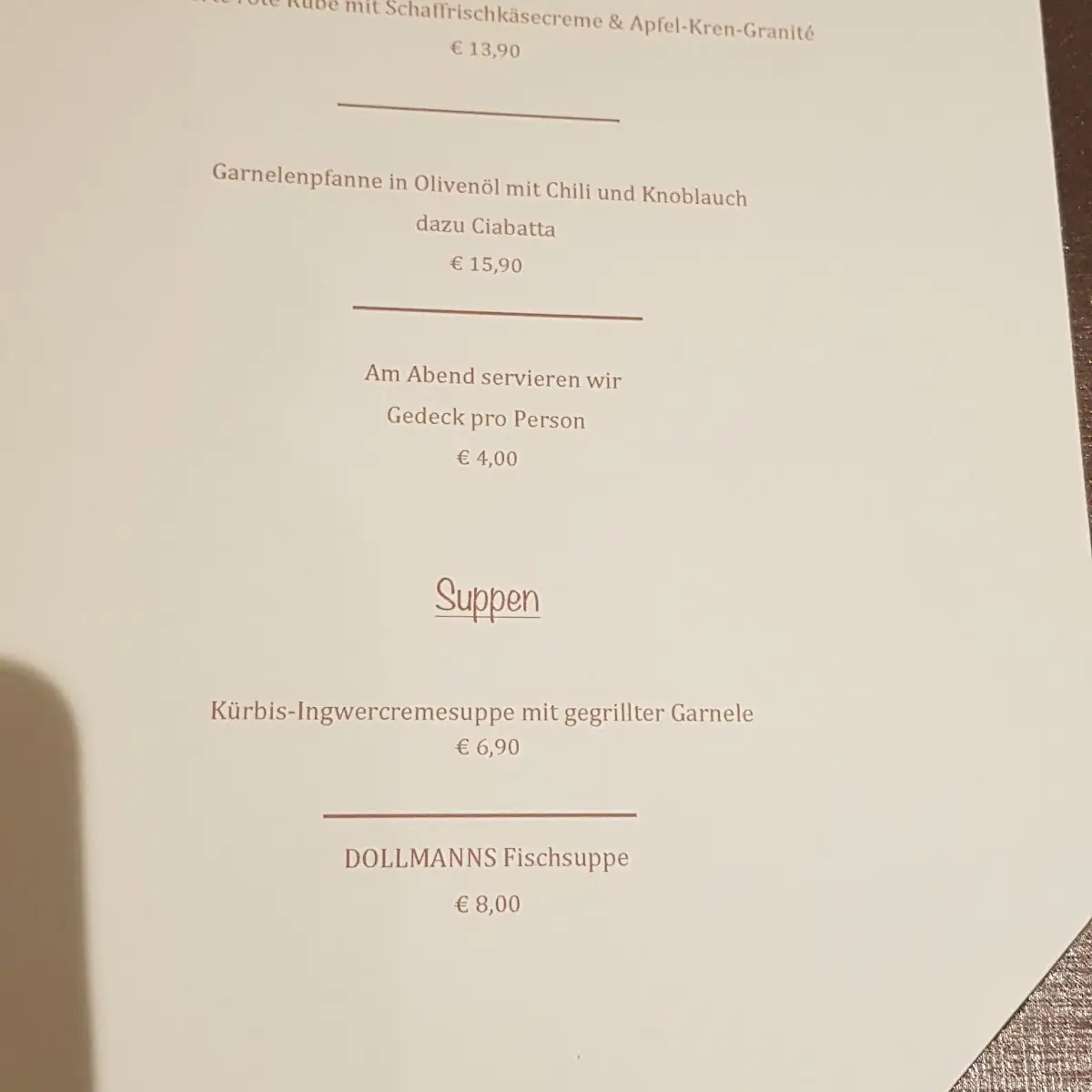 Speisekarte photo 3
