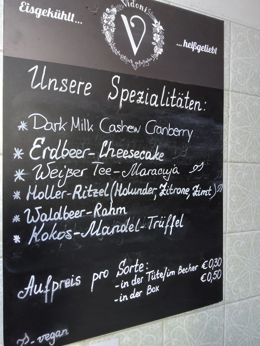 Speisekarte, Vidoni