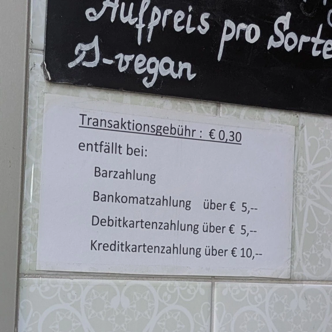 Speisekarte, Vidoni
