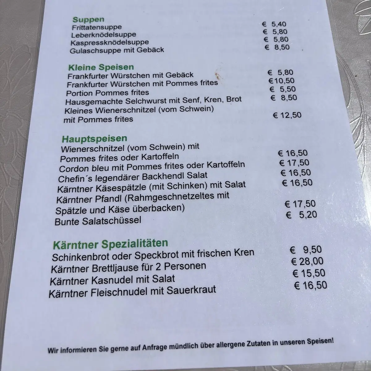 Speisekarte photo 2