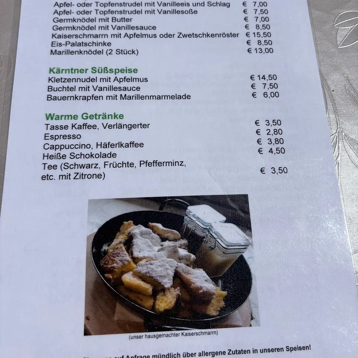 Speisekarte photo 3