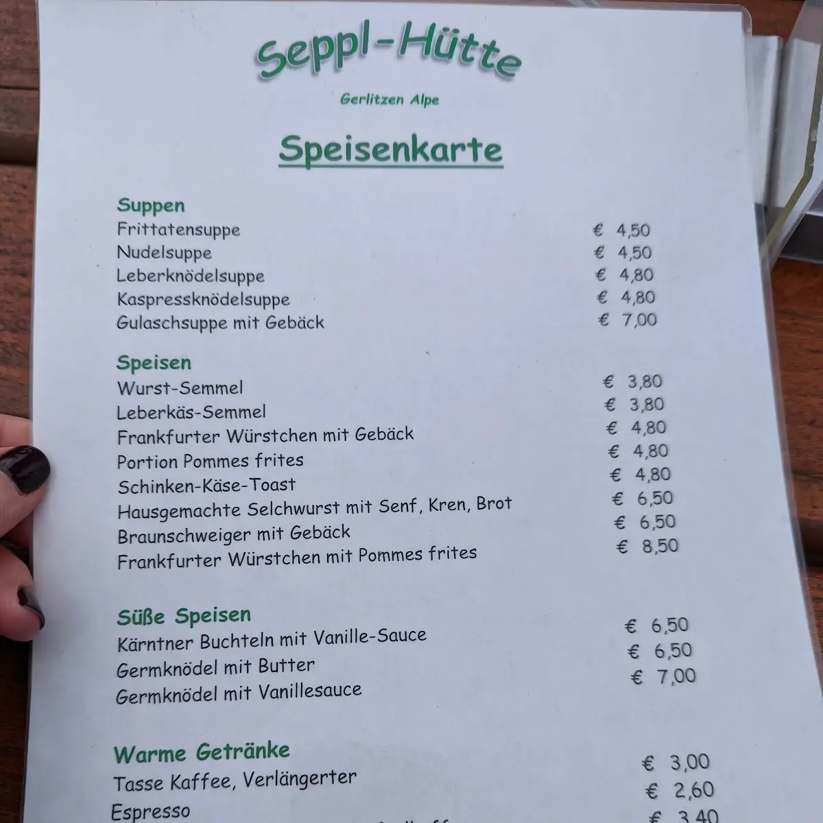 Speisekarte photo 5
