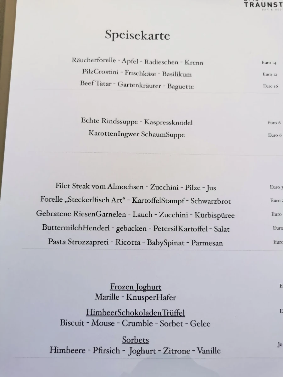 Speisekarte, Wirtshaus am Kampesberg
