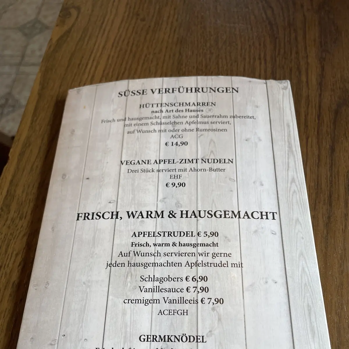 Speisekarte photo 1