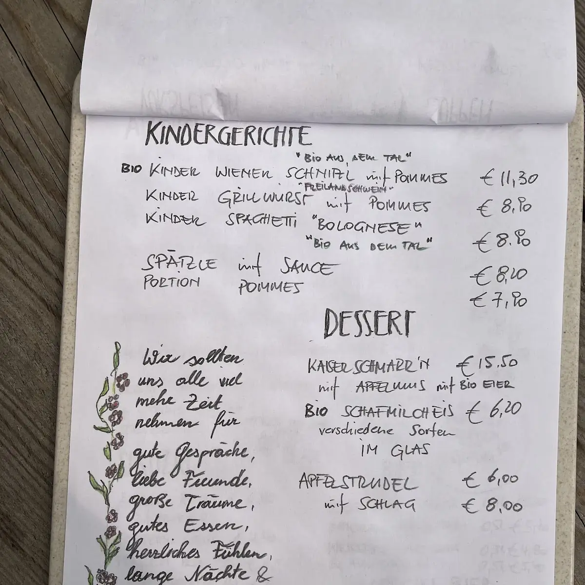 Speisekarte photo 2