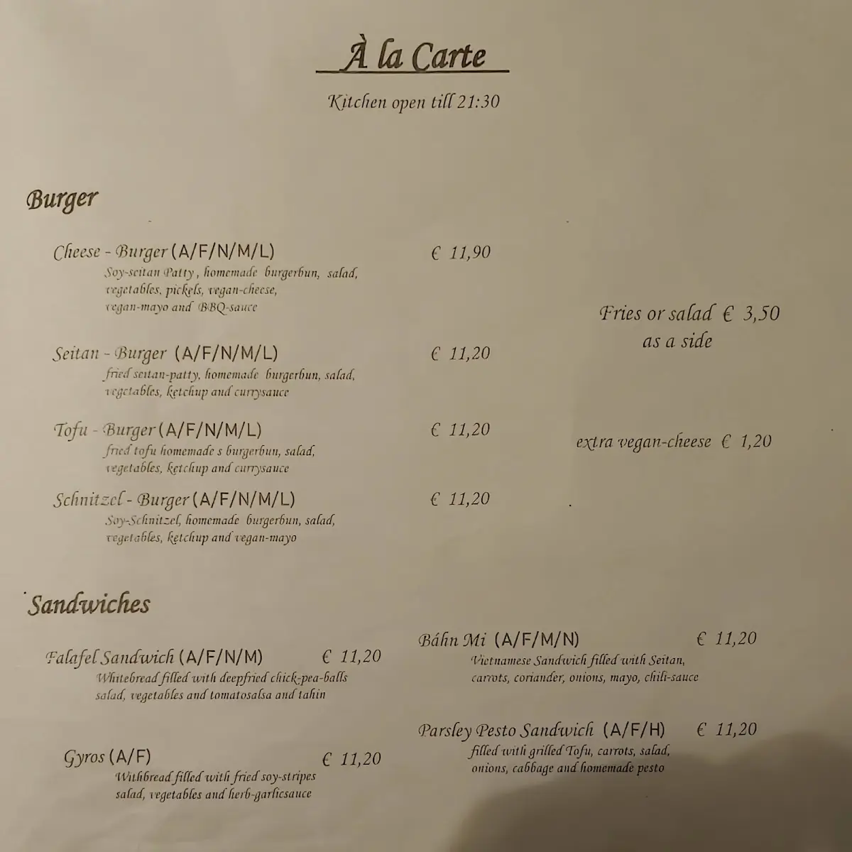 Speisekarte photo 1