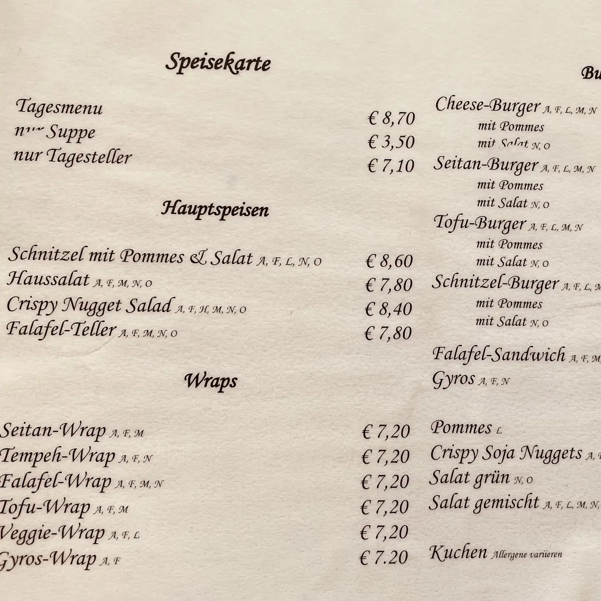 Speisekarte photo 4