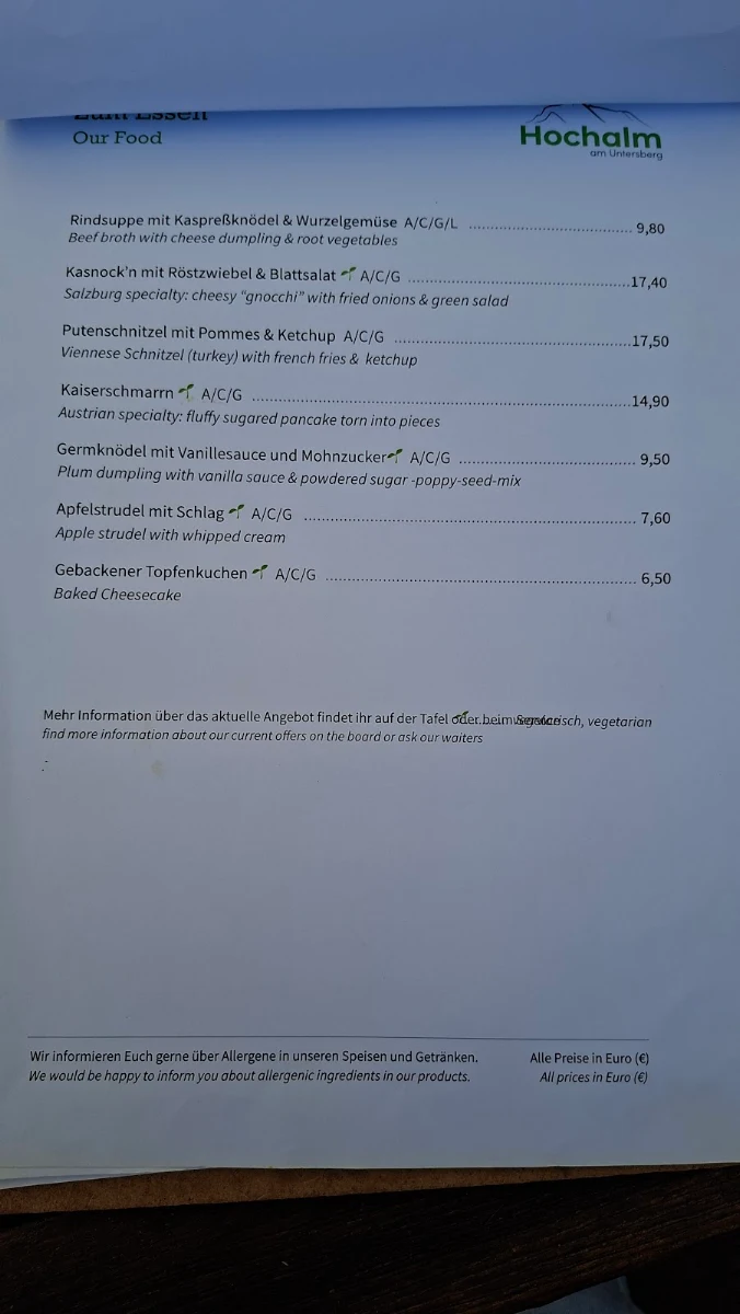 Speisekarte photo 2