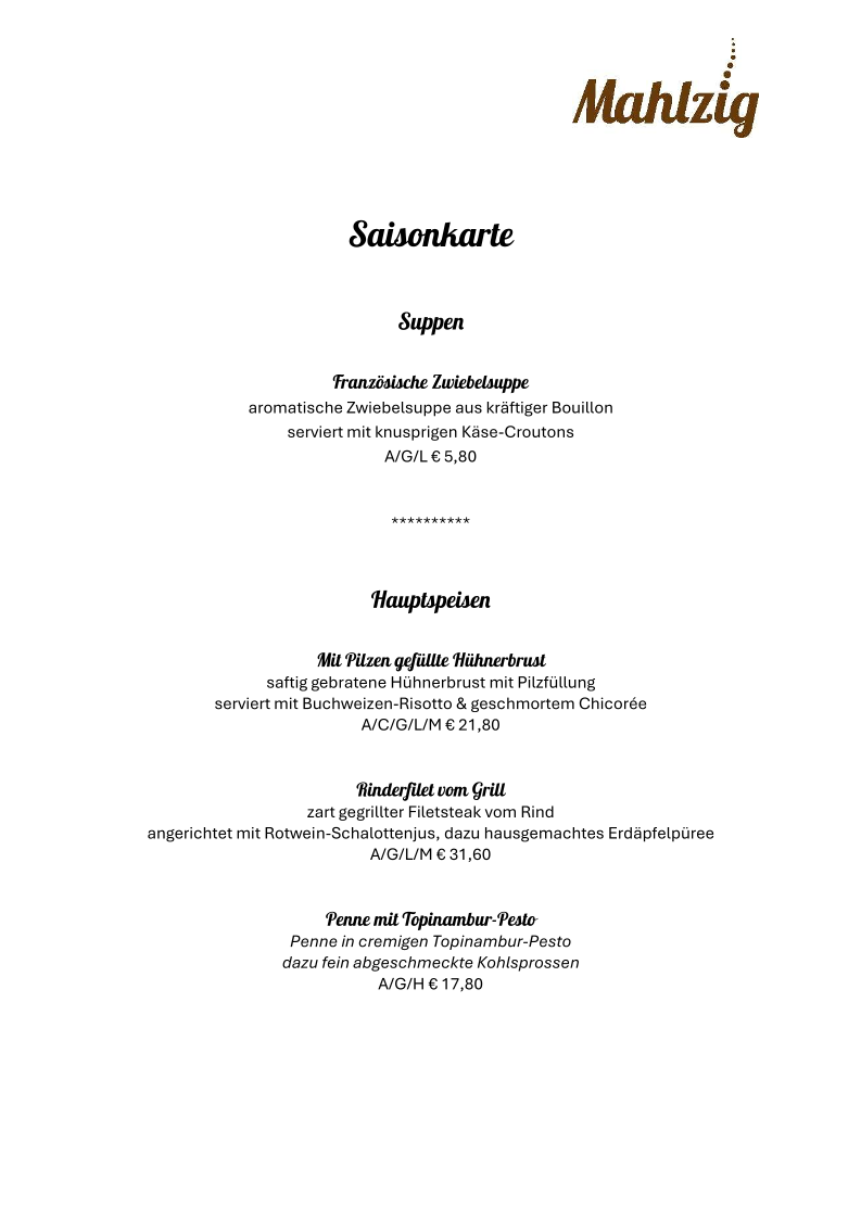 Speisekarte photo 4