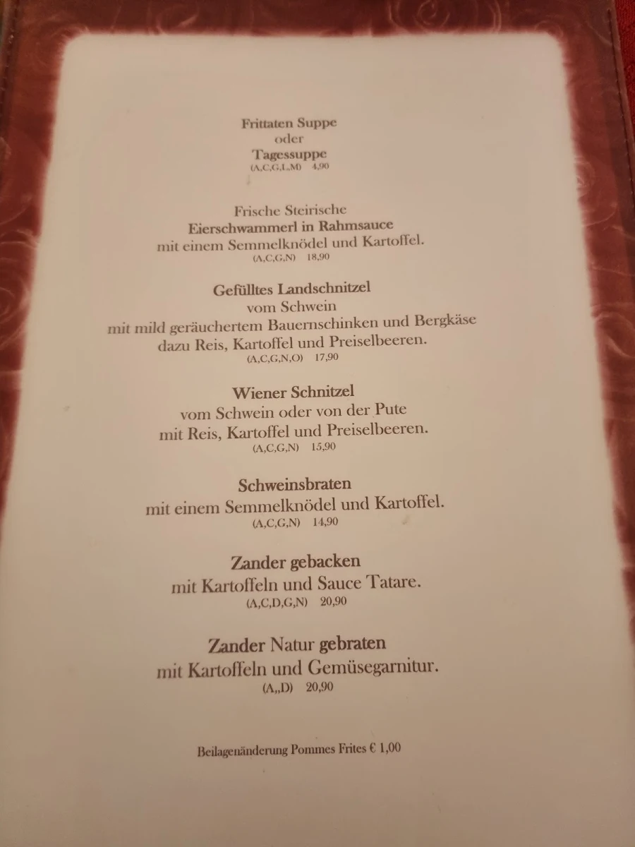 Speisekarte photo 1
