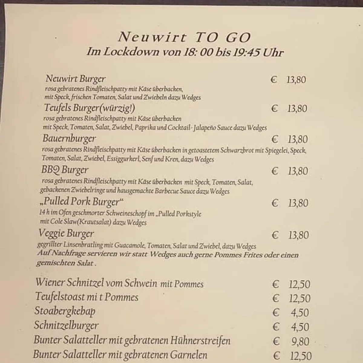 Speisekarte photo 1