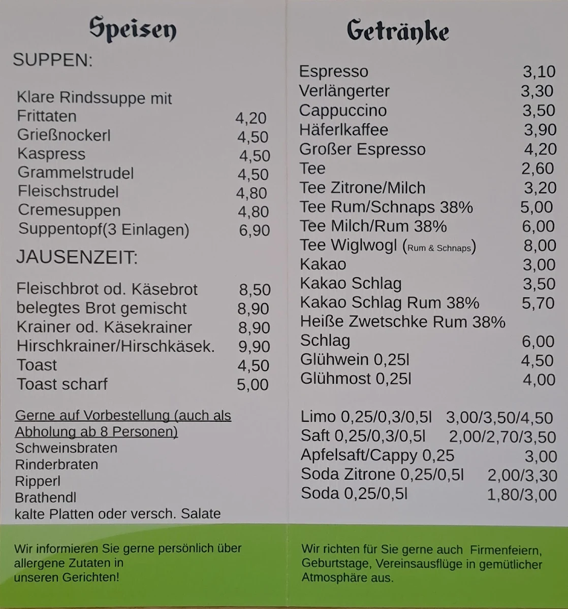 Speisekarte photo 1