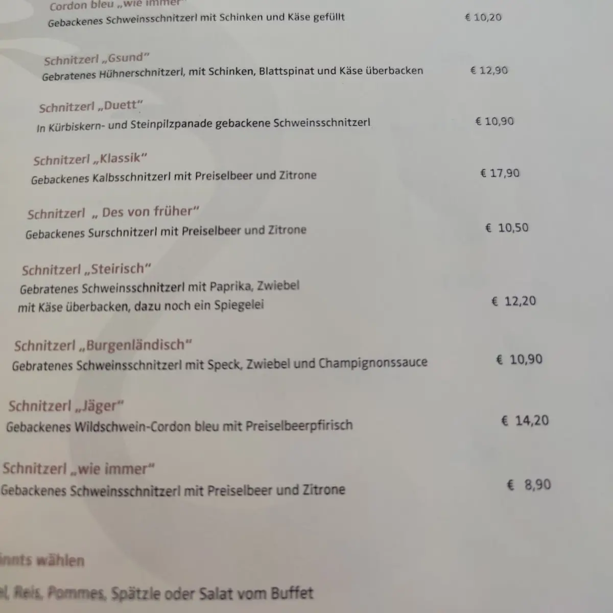 Speisekarte photo 5