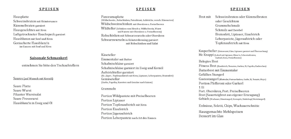Speisekarte photo 1