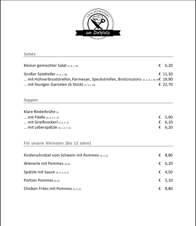 Speisekarte photo 1