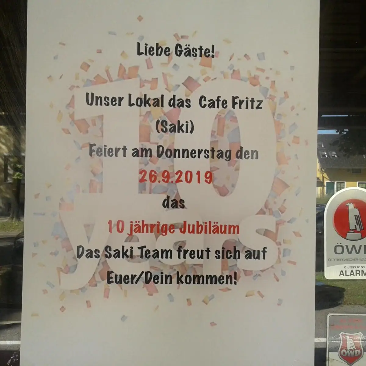 Speisekarte, Cafe Fritz