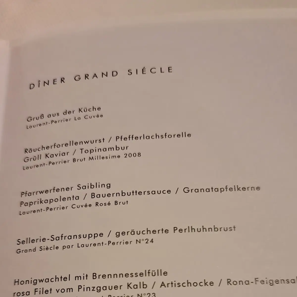 Speisekarte, Restaurant Obauer