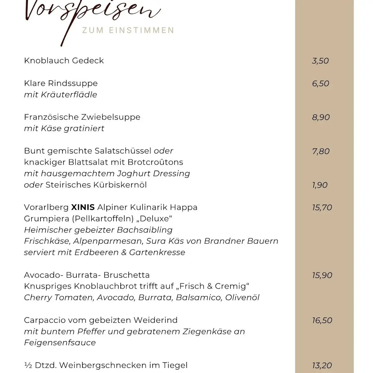 Speisekarte photo 3