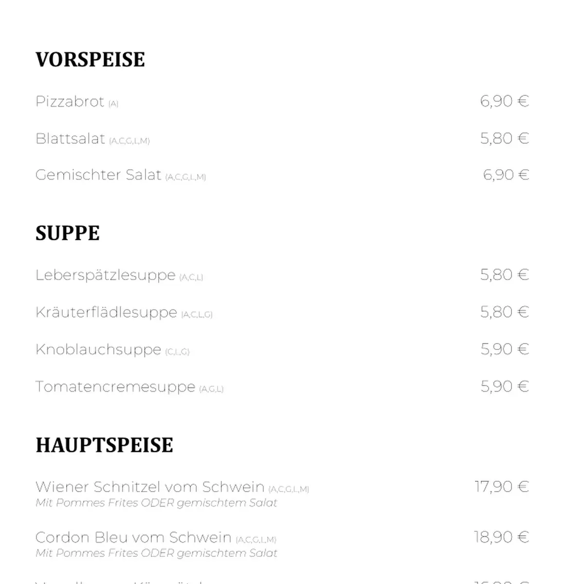 Speisekarte photo 3